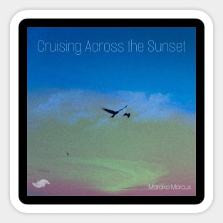 Cruising across the sunset Album Cover Art Minimalist Square Designs Marako + Marcus The Anjo Project Band Sticker